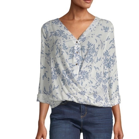 A.N.A Long Sleeve Floral Print Blouse - Picture 1 of 12